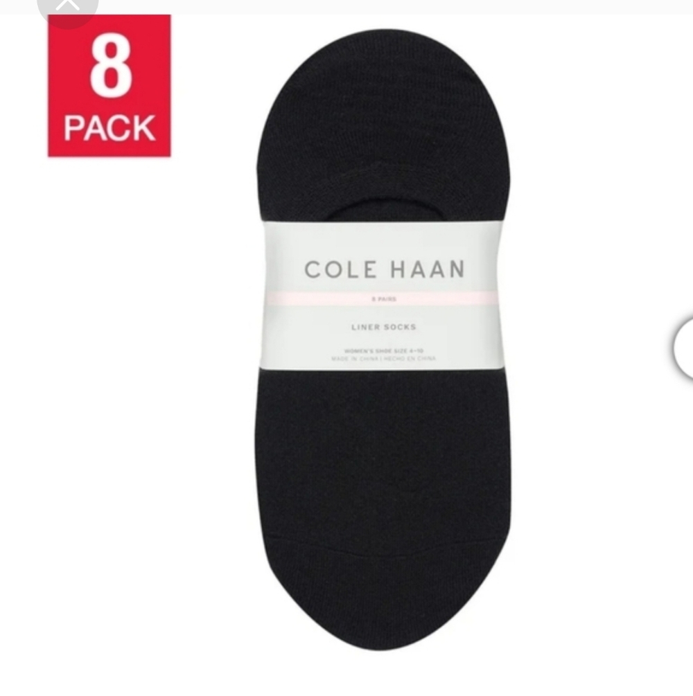 New Cole Haan Women's Liner black Sock, 8-pair